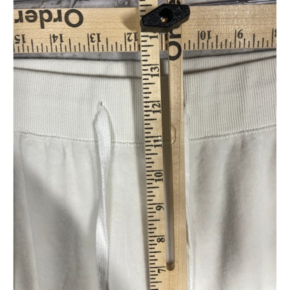 Juicy Couture White Velour Lounge Pants Rhinestone Logo Flare Plus Sz 2X  Y2K - Picture 8 of 11
